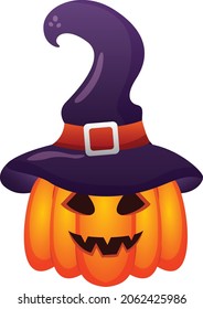Halloween pumpkin face vector art and illustration