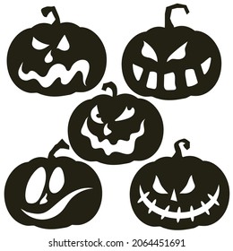 Halloween Kürbis-Gesicht, Vektorgrafik-Illustration