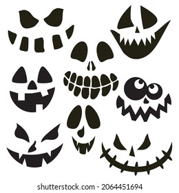 Halloween pumpkin face vector cartoon illustration