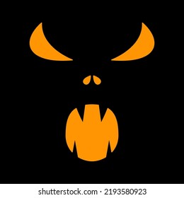 Halloween Pumpkin Face, Vector illustration
