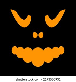 Halloween Pumpkin Face, Vector illustration