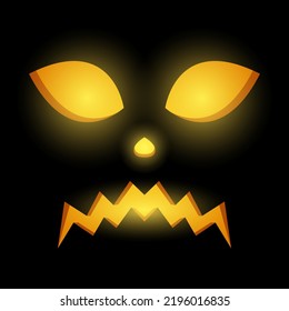 Halloween Pumpkin Face, Vector illustration