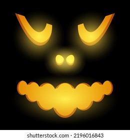 Halloween Pumpkin Face, Vector illustration