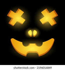 Cara de calabaza de Halloween, ilustración del vector