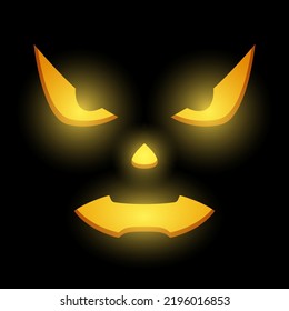 Halloween Pumpkin Face, Vector illustration