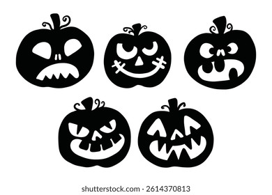 Halloween Pumpkin Face Vector Pack Scary Expressions