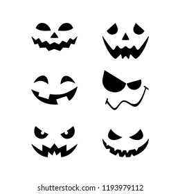 Set Faces Halloween Pumpkin Stock Vector (Royalty Free) 469775756