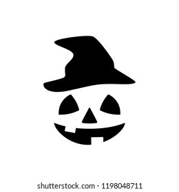 Halloween pumpkin faces icons set. Scary faces isolated on white background. Template for Halloween greeting card poster, brochure or flyer. Vector illustration