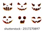 Halloween pumpkin faces icons, vector, silhouette set. Ghost Face vector, icon. Scary Evil, Ghost Face Clipart, Ghost Face vector Illustration.