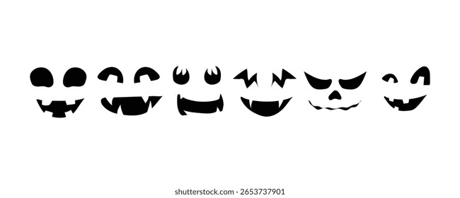 Halloween Pumpkin Faces Silhouette Collection