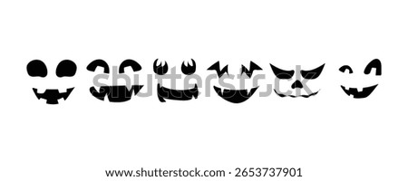 Halloween Pumpkin Faces Silhouette Collection