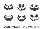 Halloween pumpkin faces vector illustration