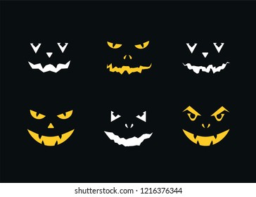 Halloween pumpkin faces. Vector illustration