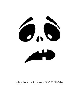 La calabaza de Halloween se enfrenta a una ilustración vectorial. Diversas fisiognomías