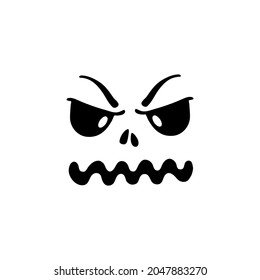 Halloween pumpkin faces vector illustration. Amusing physiognomies