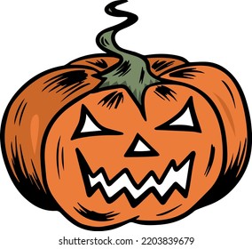 Halloween pumpkin faces Vector illustration