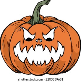 Halloween pumpkin faces Vector illustration