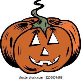 Halloween pumpkin faces Vector illustration