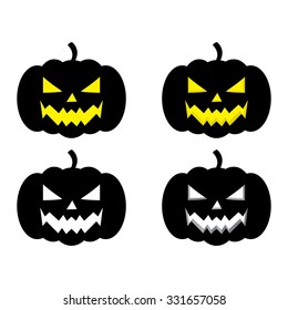 halloween pumpkin faces vector illustration