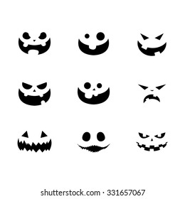 halloween pumpkin faces vector illustration