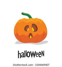 Halloween pumpkin facial expression vector illustration