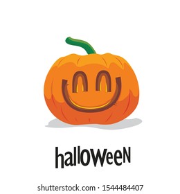 Halloween pumpkin facial expression vector illustration