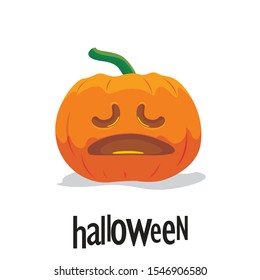 Halloween pumpkin facial expression vector illustration