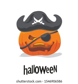 Halloween pumpkin facial expression vector illustration