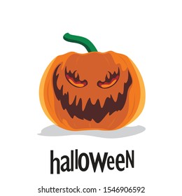 Halloween pumpkin facial expression vector illustration