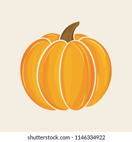 Halloween Pumpkin, Fall Pumpkin, Orange Pumpkin, Pumpkin Icon, Fall Autumn Harvest Thanksgiving Vector Illustration Background