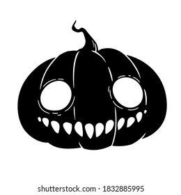 halloween pumpkin with fanged smile