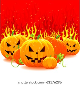 Halloween pumpkin with fire