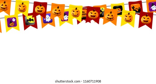 Halloween pumpkin flag background