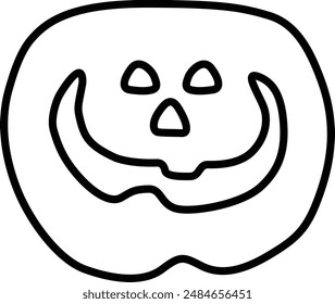 Icono de Vector negro plano de calabaza de Halloween.