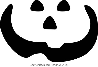 Halloween Pumpkin flat black vector icon.