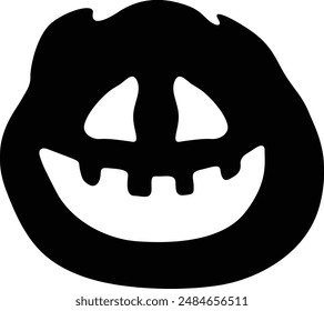 Halloween Pumpkin flat black vector icon.