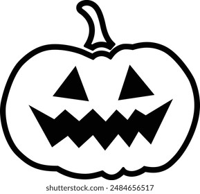 Halloween Pumpkin flat black vector icon.