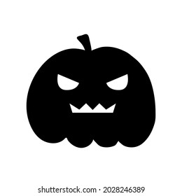 Halloween Kürbis-Flachbild-Kunst, Vektorgrafik. Handgezeichnete schwarze Silhouette für die Dekoration