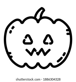 Halloween Pumpkin Flat Icon Isolated On White Background