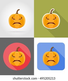 halloween pumpkin flat icons vector illustration isolated on background