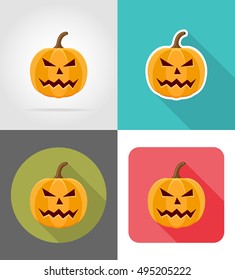 halloween pumpkin flat icons vector illustration isolated on background