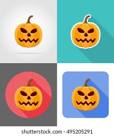 halloween pumpkin flat icons vector illustration isolated on background