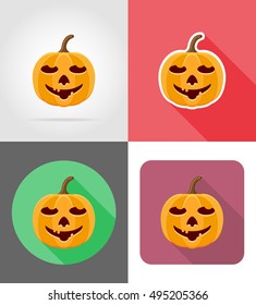 halloween pumpkin flat icons vector illustration isolated on background