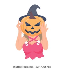 Halloween pumpkin flat illustration is up for premium use 