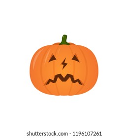 Halloween pumpkin flat illustration. Vector design for halloween banners, print, greeting cards.