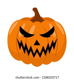 Calabaza de Halloween en estilo plano para afiche, pancarta, tarjeta de saludo. Ilustración vectorial.