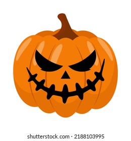 Halloween pumpkin in flat style for poster, banner, greeting card. Vector illustration.