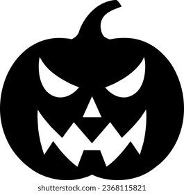 Halloween pumpkin in flat style for poster, banner, greeting card. Vector illustration.