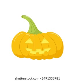 Halloween pumpkin in flat style for poster, banner, greeting card