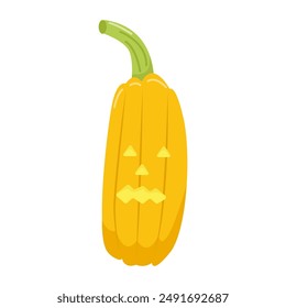 Calabaza de Halloween en estilo plano para cartel, Anuncio, tarjeta de felicitación
